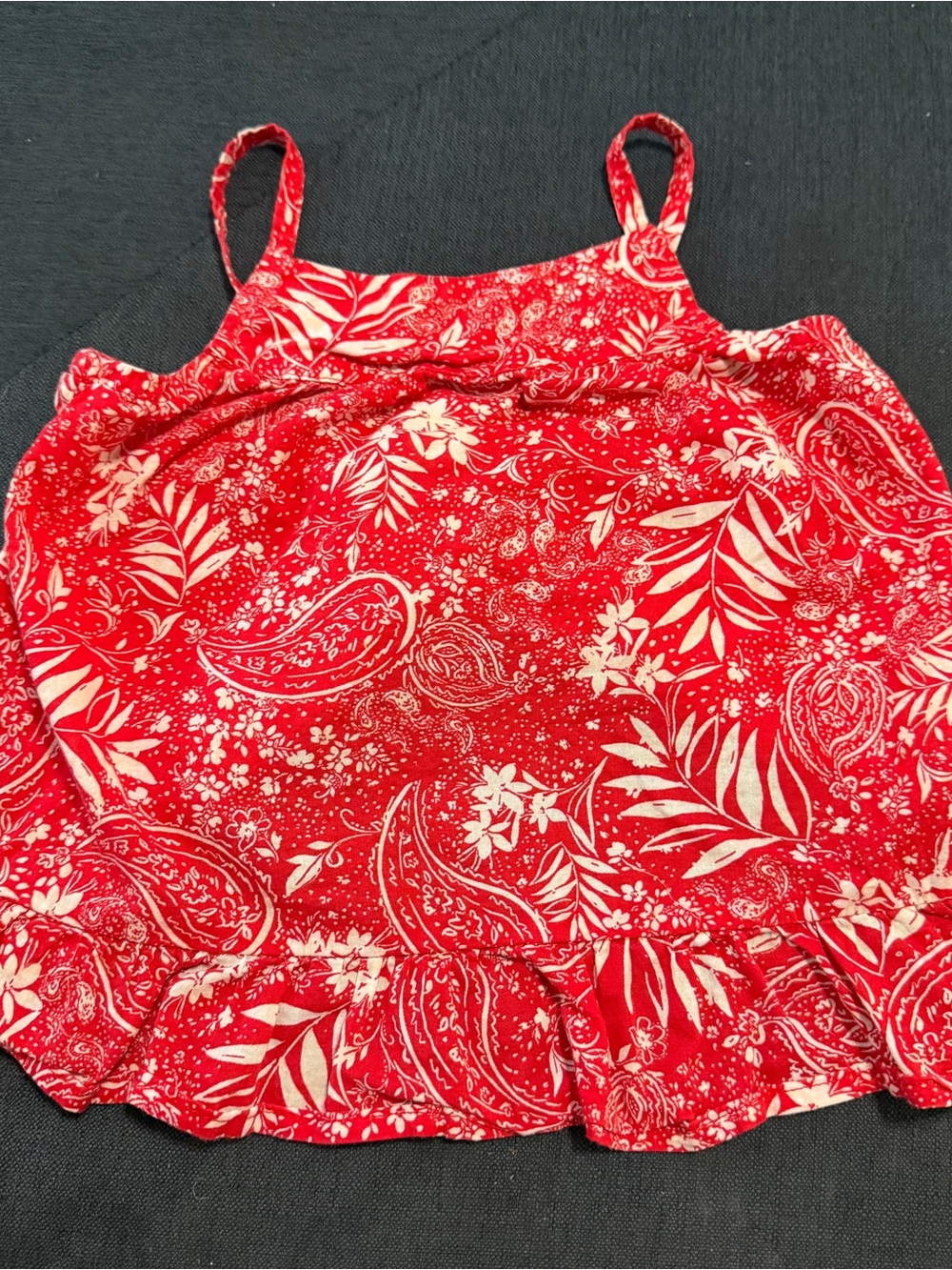 OshKosh B'gosh Toddler Girl's Red Paisley Tank Top Size 3T